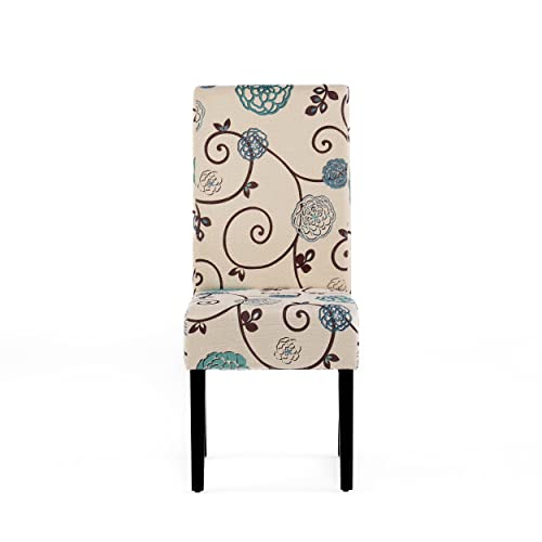 Christopher Knight Home Pertica Fabric Dining Chairs, 2-Pcs Set, Polyester White And Blue Floral