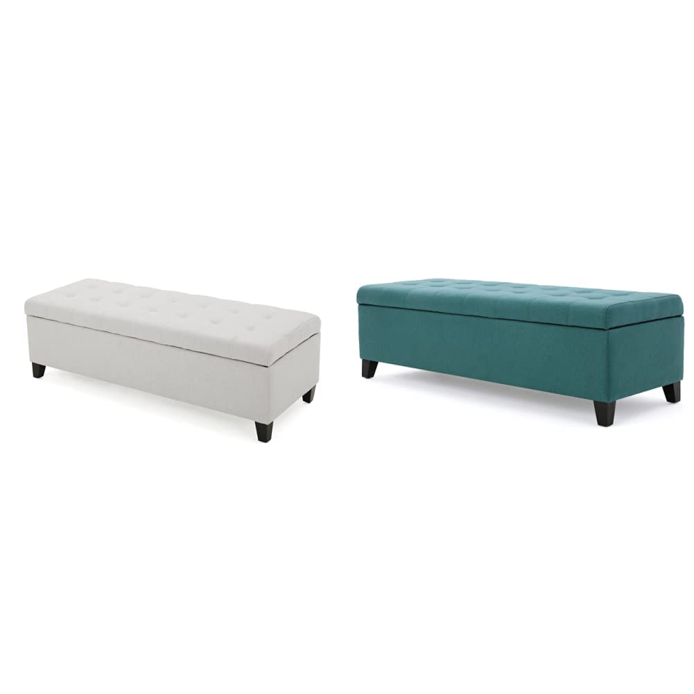 Christopher Knight Home Mission Fabric Storage Ottoman, Dark Teal Dimensions: 19.25”D x 50.75”W x 16.25”H