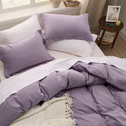 Bedsure White Duvet Cover Queen Size - Soft Prewashed Queen Duvet Cover Set, 3 Pieces, 1 Duvet Cover 90x90 Inches with Zipper Closure and 2 Pillow Shams, Comforter Not Included