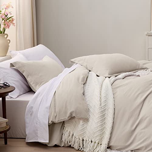 Bedsure White Duvet Cover Queen Size - Soft Prewashed Queen Duvet Cover Set, 3 Pieces, 1 Duvet Cover 90x90 Inches with Zipper Closure and 2 Pillow Shams, Comforter Not Included