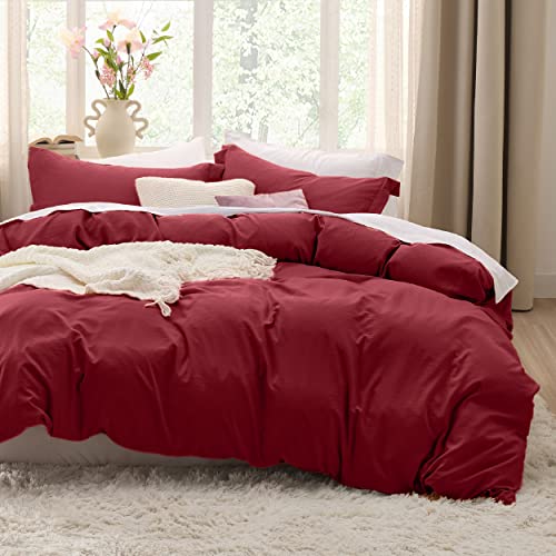 Bedsure White Duvet Cover Queen Size - Soft Prewashed Queen Duvet Cover Set, 3 Pieces, 1 Duvet Cover 90x90 Inches with Zipper Closure and 2 Pillow Shams, Comforter Not Included