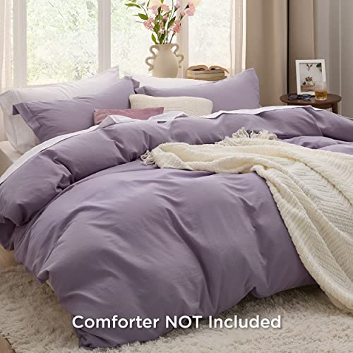 Bedsure White Duvet Cover Queen Size - Soft Prewashed Queen Duvet Cover Set, 3 Pieces, 1 Duvet Cover 90x90 Inches with Zipper Closure and 2 Pillow Shams, Comforter Not Included