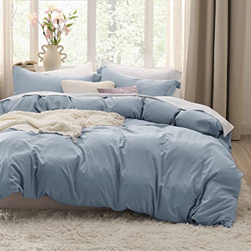 Bedsure White Duvet Cover Queen Size - Soft Prewashed Queen Duvet Cover Set, 3 Pieces, 1 Duvet Cover 90x90 Inches with Zipper Closure and 2 Pillow Shams, Comforter Not Included