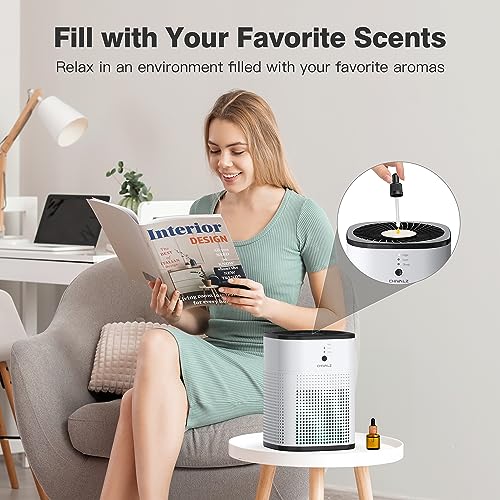 2 Pack CHIVALZ Air Purifiers for Bedroom, Air Purifiers for Home Bedroom, Quiet Air Cleaner with 24dB Sleep Mode, H13 HEPA Filter for Pet, White & Black