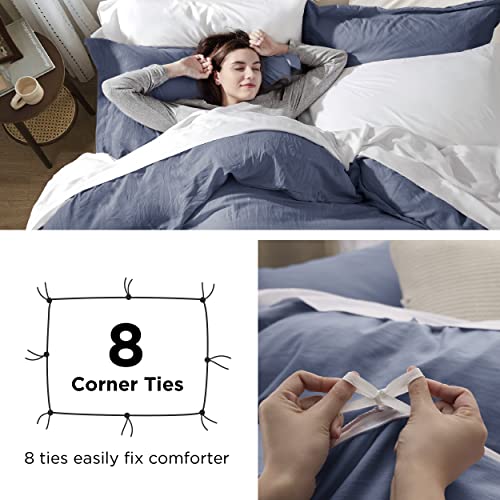 Bedsure White Duvet Cover Queen Size - Soft Prewashed Queen Duvet Cover Set, 3 Pieces, 1 Duvet Cover 90x90 Inches with Zipper Closure and 2 Pillow Shams, Comforter Not Included