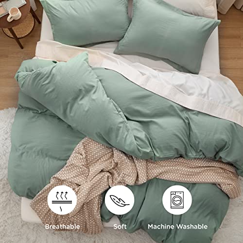 Bedsure White Duvet Cover Queen Size - Soft Prewashed Queen Duvet Cover Set, 3 Pieces, 1 Duvet Cover 90x90 Inches with Zipper Closure and 2 Pillow Shams, Comforter Not Included