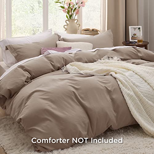 Bedsure White Duvet Cover Queen Size - Soft Prewashed Queen Duvet Cover Set, 3 Pieces, 1 Duvet Cover 90x90 Inches with Zipper Closure and 2 Pillow Shams, Comforter Not Included