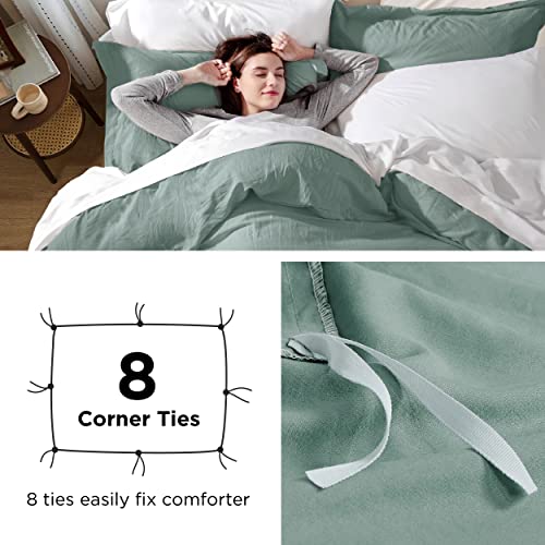 Bedsure White Duvet Cover Queen Size - Soft Prewashed Queen Duvet Cover Set, 3 Pieces, 1 Duvet Cover 90x90 Inches with Zipper Closure and 2 Pillow Shams, Comforter Not Included