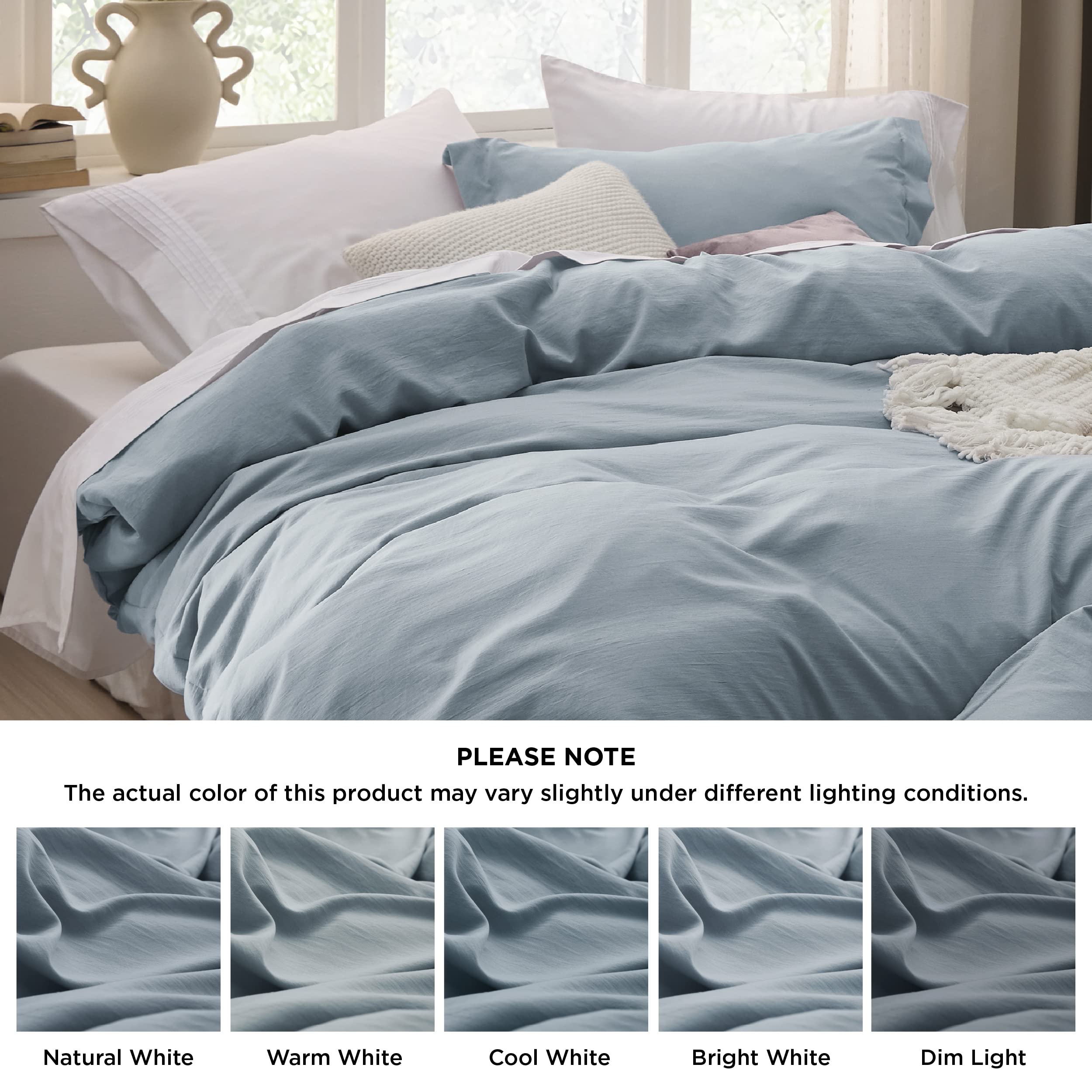 Bedsure White Duvet Cover Queen Size - Soft Prewashed Queen Duvet Cover Set, 3 Pieces, 1 Duvet Cover 90x90 Inches with Zipper Closure and 2 Pillow Shams, Comforter Not Included