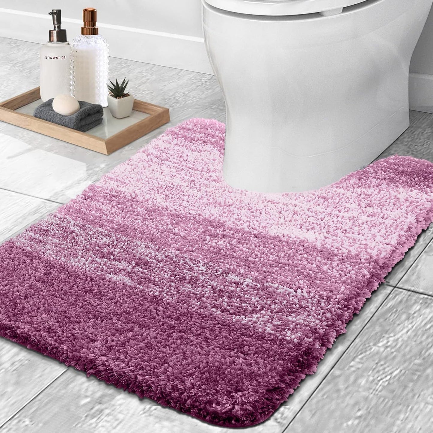 OLANLY Luxury Bathroom Rug Mat 36x24, Extra Soft and Absorbent Microfiber Bath Rugs, Non-Slip Plush Shaggy Bath Carpet, Machine Wash Dry, Bath Mats for Bathroom Floor, Tub and Shower, Blue