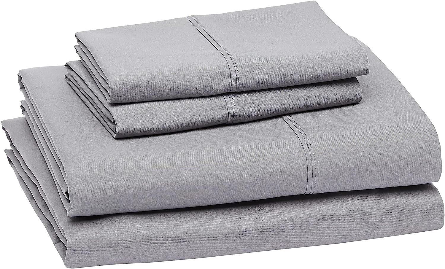 Amazon Basics Lightweight Super Soft Easy Care Microfiber 4-Piece Bed Sheet Set with 14-Inch Deep Pockets, Queen, Beige, Solid