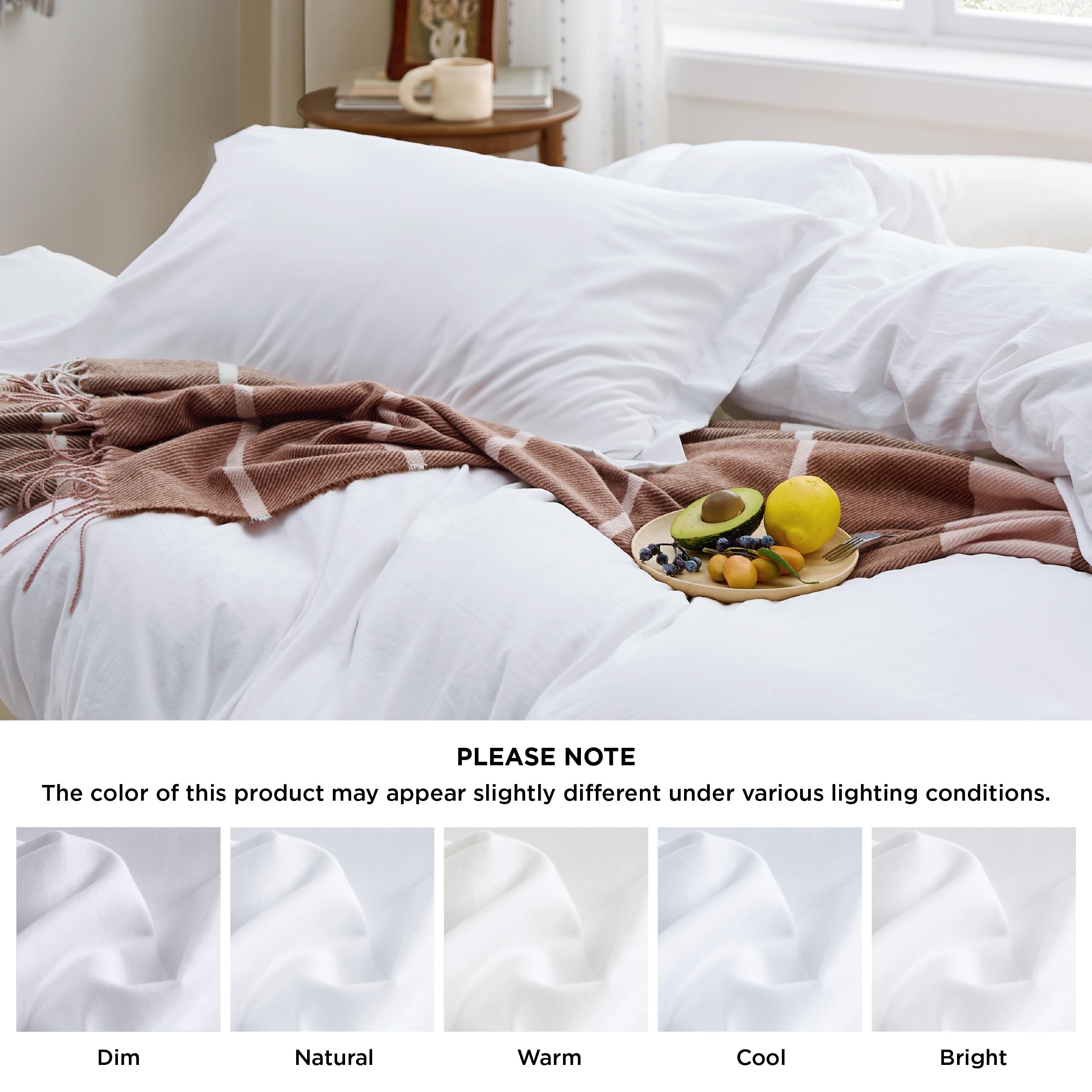 Bedsure White Duvet Cover Queen Size - Soft Prewashed Queen Duvet Cover Set, 3 Pieces, 1 Duvet Cover 90x90 Inches with Zipper Closure and 2 Pillow Shams, Comforter Not Included