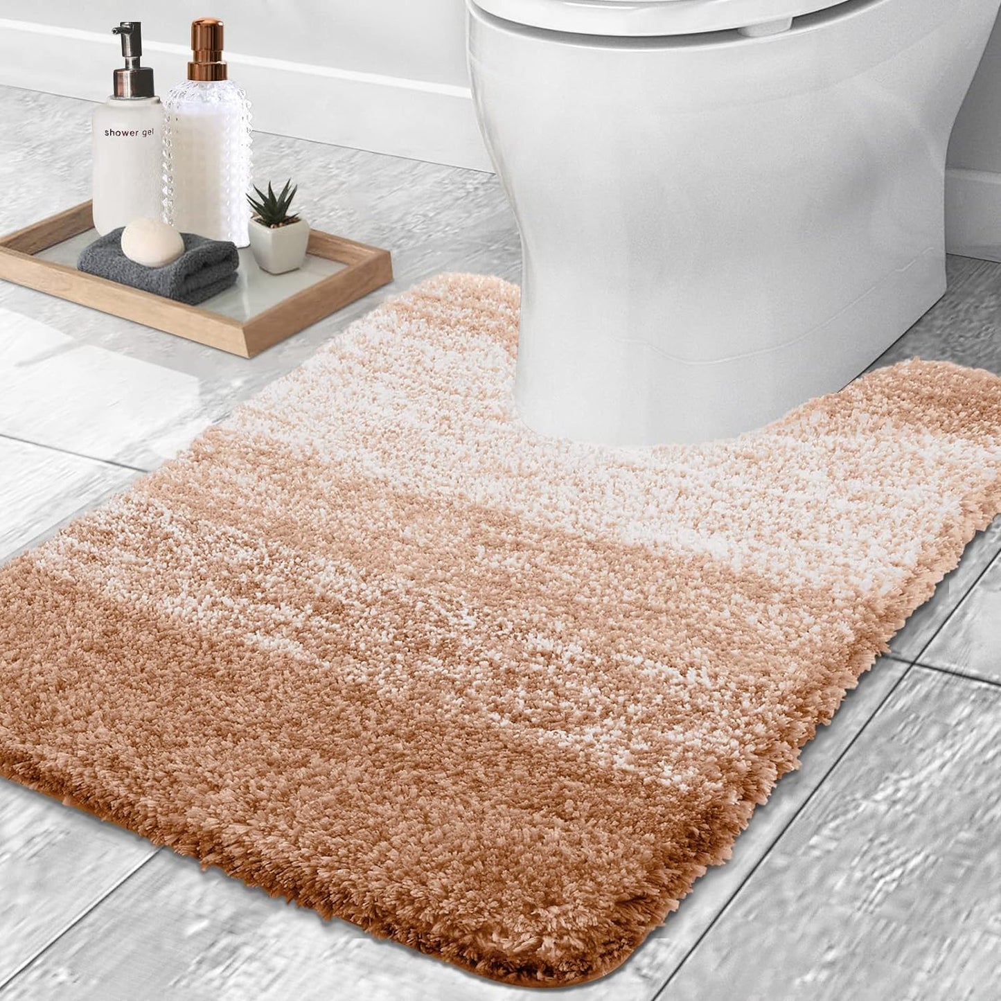 OLANLY Luxury Bathroom Rug Mat 36x24, Extra Soft and Absorbent Microfiber Bath Rugs, Non-Slip Plush Shaggy Bath Carpet, Machine Wash Dry, Bath Mats for Bathroom Floor, Tub and Shower, Blue