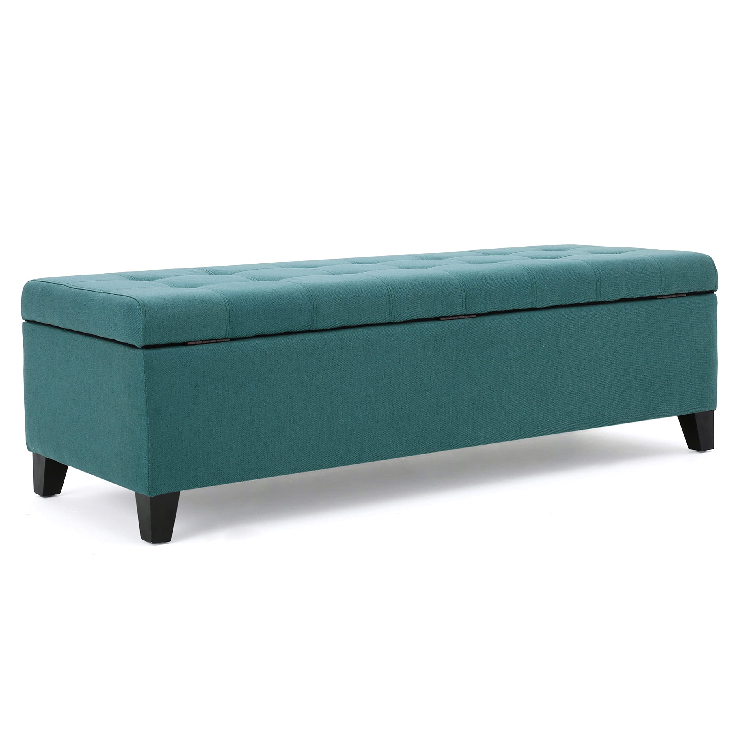 Christopher Knight Home Mission Fabric Storage Ottoman, Dark Teal Dimensions: 19.25”D x 50.75”W x 16.25”H