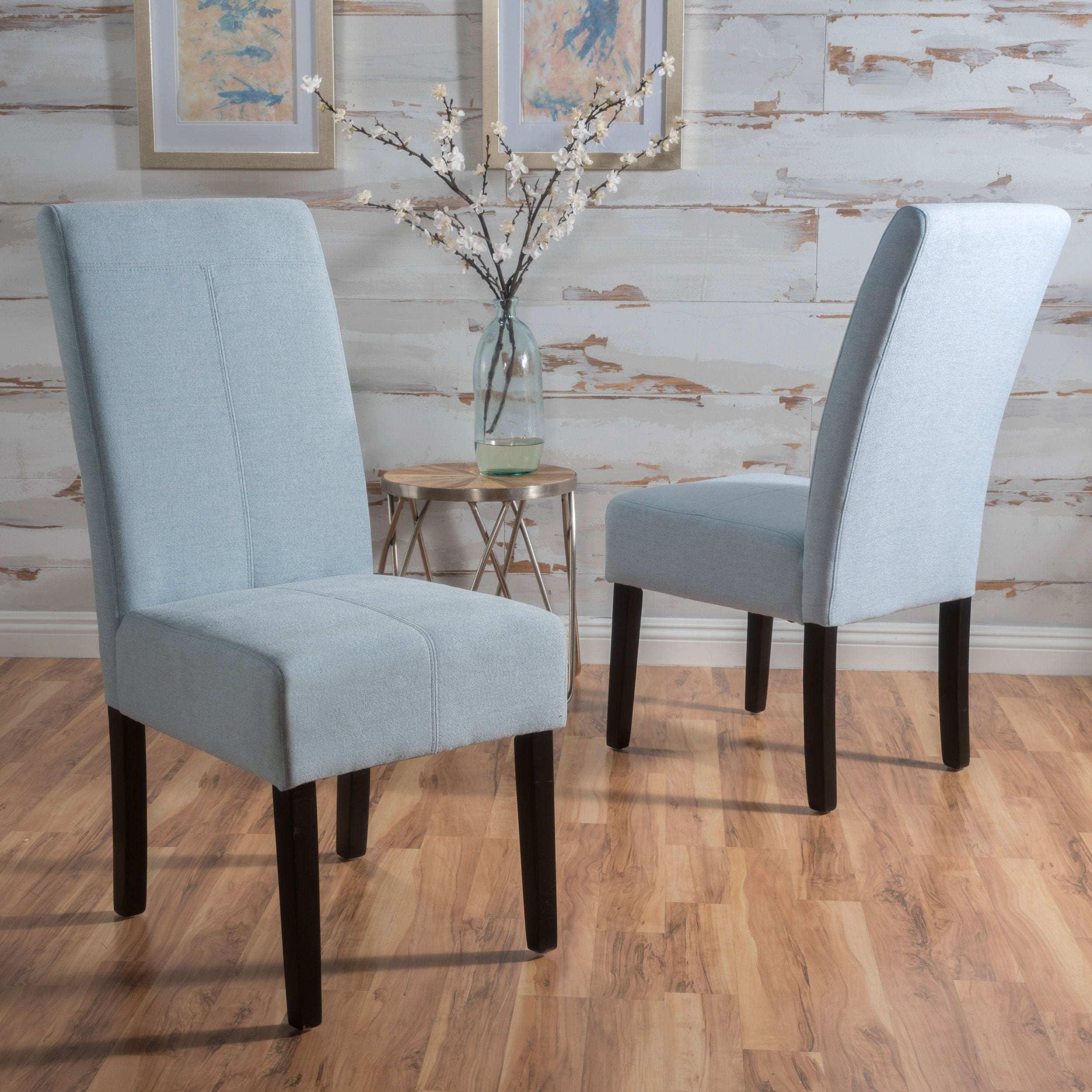 Christopher Knight Home Pertica Fabric Dining Chairs, 2-Pcs Set, Polyester White And Blue Floral